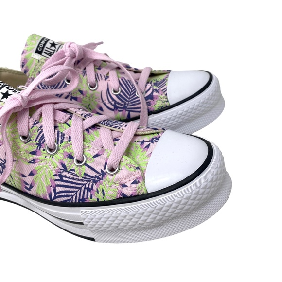 Converse Ctas Eva Lift OX Platform Low Sneakers Canvas Kids Women Pink A01200F - Picture 4 of 11